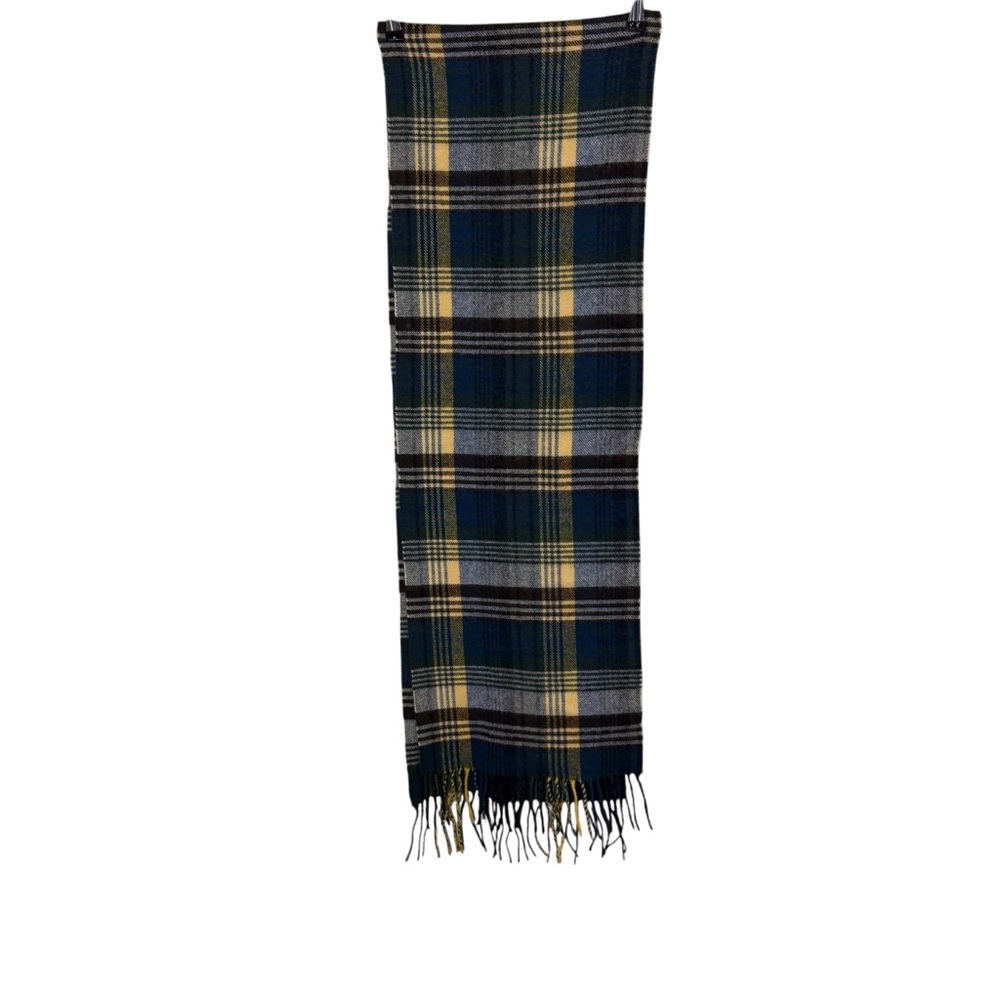 Mulberry Tartan Scarf - Navy, Mustard, Charcoal